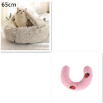 Galuxia 2 In 1 Dog And Cat Bed Pet Winter Bed Round Plush Warm Bed House Soft Long Plush Pets Bed Pet Products