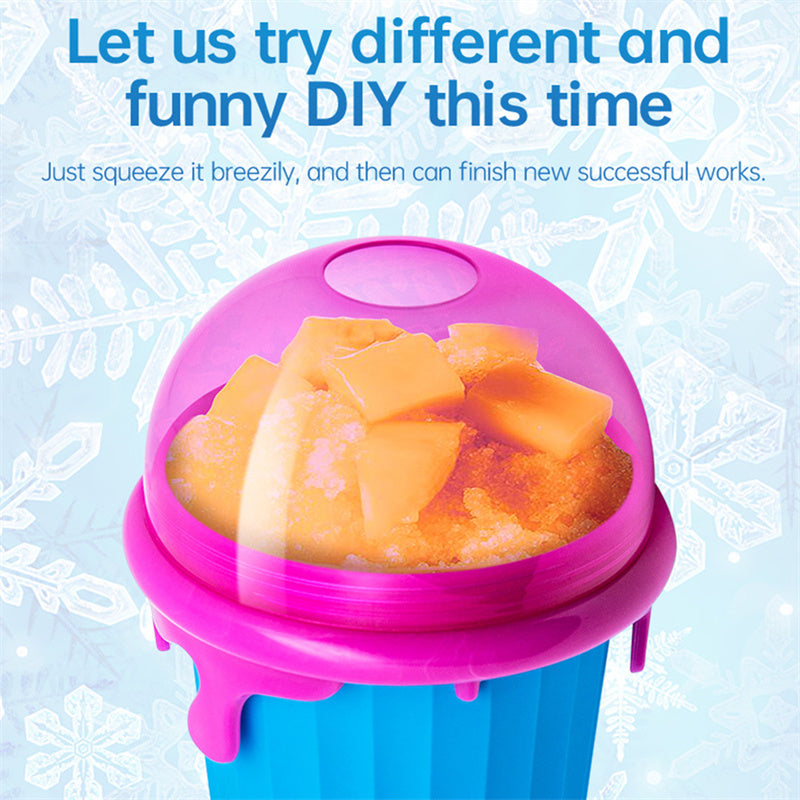 Galuxia 500ml Large Capacity Slushy Cup Summer Squeeze Homemade Juice Water Bottle Quick-Frozen Smoothie Sand Cup Pinch Fast Cooling Magic Ice Cream Slushy Maker Beker Kitchen Gadgets
