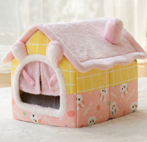 Galuxia Foldable Dog House Pet Cat Bed Winter Dog Villa Sleep Kennel Removable Nest Warm Enclosed Cave Sofa Pets Supplies