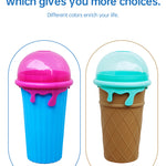 Galuxia 500ml Large Capacity Slushy Cup Summer Squeeze Homemade Juice Water Bottle Quick-Frozen Smoothie Sand Cup Pinch Fast Cooling Magic Ice Cream Slushy Maker Beker Kitchen Gadgets