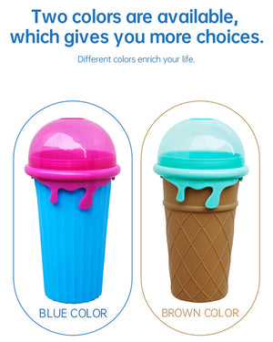 Galuxia 500ml Large Capacity Slushy Cup Summer Squeeze Homemade Juice Water Bottle Quick-Frozen Smoothie Sand Cup Pinch Fast Cooling Magic Ice Cream Slushy Maker Beker Kitchen Gadgets
