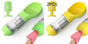 Galuxia Pet Water Bottle Feeder Bowl Garbage Bag Storage Portable Pet Outdoor Travel 3 In 1 Dog Water Bottle