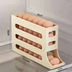 Galuxia Refrigerator 4-Layer Automatic Egg Roller Sliding Egg Tray Refrigerator Side Door Large Capacity Holder Egg Storage Box Kitchen Gadgets