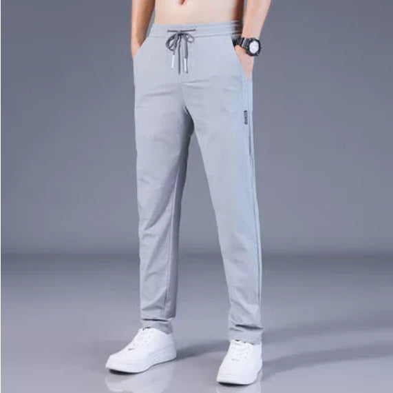 Galuxia Drawstring Trousers Thin Casual Pants Korean Version Loose Straight Sweatpants Mens Clothing