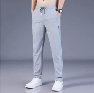 Galuxia Drawstring Trousers Thin Casual Pants Korean Version Loose Straight Sweatpants Mens Clothing