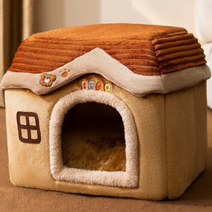 Galuxia Foldable Dog House Pet Cat Bed Winter Dog Villa Sleep Kennel Removable Nest Warm Enclosed Cave Sofa Pets Supplies