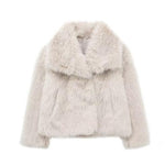 Galuxia Winter Plush Coat – Fashion Thicken Lapel Outerwear for Women