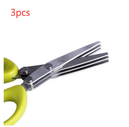Galuxia Multifunctional Multi-layer Green Onion Scissors Stainless Steel Onion Cutting Knife Herb Seaweed Spice Scissors Kitchen Scissor Kitchen Gadgets