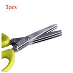 Galuxia Multifunctional Multi-layer Green Onion Scissors Stainless Steel Onion Cutting Knife Herb Seaweed Spice Scissors Kitchen Scissor Kitchen Gadgets