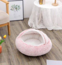 Galuxia 2 In 1 Dog And Cat Bed Pet Winter Bed Round Plush Warm Bed House Soft Long Plush Pets Bed Pet Products
