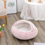 Galuxia 2 In 1 Dog And Cat Bed Pet Winter Bed Round Plush Warm Bed House Soft Long Plush Pets Bed Pet Products