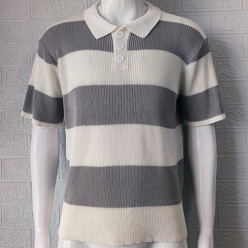 Galuxia Mens Clothing Summer Fashion Lapel Sweater Short Sleeve Men Clothing Men Wears
