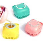 Galuxia Silicone Dog Bath Massage Gloves Brush Pet Cat Bathroom Cleaning Tool Comb Brush For Dog Can Pour Shampoo Dog Grooming Supplies