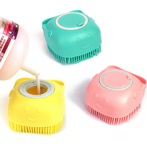 Galuxia Silicone Dog Bath Massage Gloves Brush Pet Cat Bathroom Cleaning Tool Comb Brush For Dog Can Pour Shampoo Dog Grooming Supplies