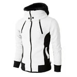 GaluxiaMen's Zip UP Hooded Jacket Fake Two Piece Sports Cardigan Casual Slim Sweatshirt Jacket