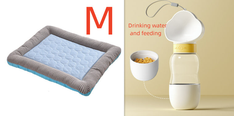 Galuxia Pet Cooling Pad Bed For Dogs Cats Puppy Kitten Cool Mat Pet Blanket Ice Silk Material Soft For Summer Sleeping  Blue Breathable