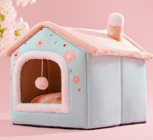 Galuxia Foldable Dog House Pet Cat Bed Winter Dog Villa Sleep Kennel Removable Nest Warm Enclosed Cave Sofa Pets Supplies