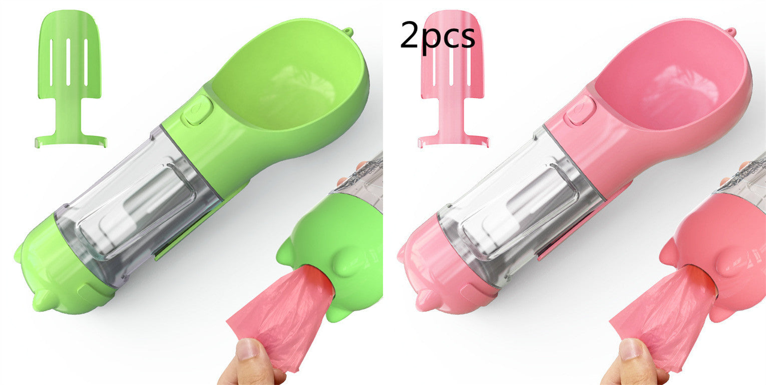 Galuxia Pet Water Bottle Feeder Bowl Garbage Bag Storage Portable Pet Outdoor Travel 3 In 1 Dog Water Bottle