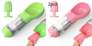 Galuxia Pet Water Bottle Feeder Bowl Garbage Bag Storage Portable Pet Outdoor Travel 3 In 1 Dog Water Bottle