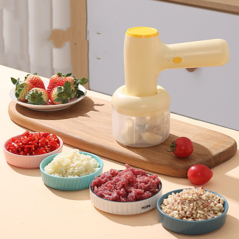 Galuxia 2 In 1 Electric Garlic Chopper USB Rechargeable Vegetable Chili Meat Ginger Masher Handheld Multipurpose Kitchen Gadgets