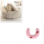 Galuxia 2 In 1 Dog And Cat Bed Pet Winter Bed Round Plush Warm Bed House Soft Long Plush Pets Bed Pet Products