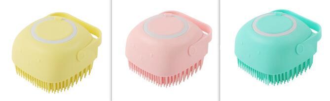Galuxia Silicone Dog Bath Massage Gloves Brush Pet Cat Bathroom Cleaning Tool Comb Brush For Dog Can Pour Shampoo Dog Grooming Supplies