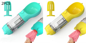 Galuxia Pet Water Bottle Feeder Bowl Garbage Bag Storage Portable Pet Outdoor Travel 3 In 1 Dog Water Bottle