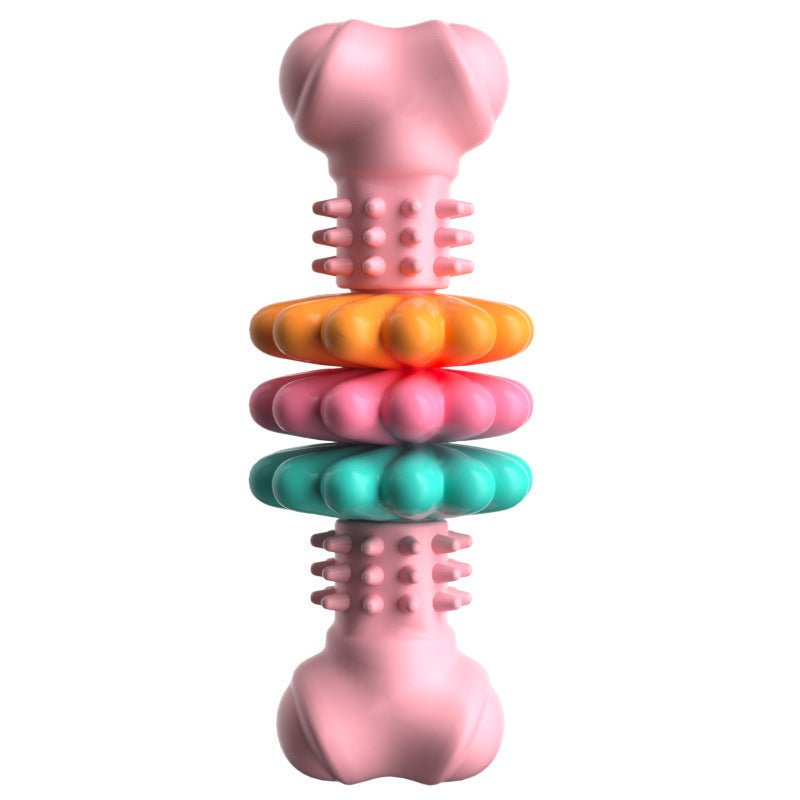 Galuxia Dog Chew Toy Dog Bone Type  Dogs Teeth Cleaning Toys Indestructible TPR Bone Chewing Bite Resistant Teething Toys  Pet Products